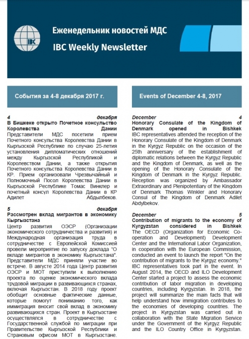 ЭИК Жумалыгы, 4 - 8 декабрь 2017 жылы