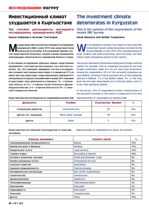 Инвестиционное исследование №2, 2013